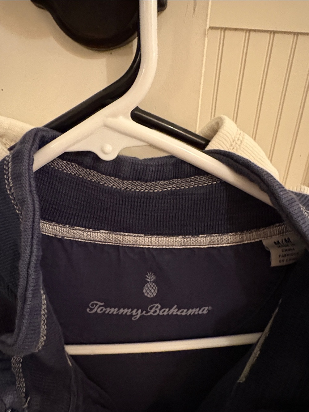 Tommy Bahama Navy Pineapple Script Collar Jacket with pockets